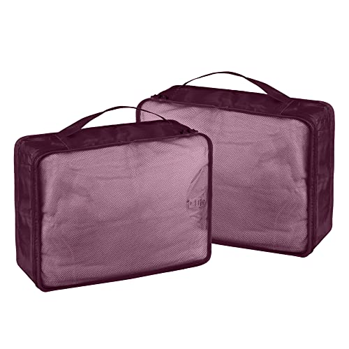 Packing Cubes Set, 2 Pcs Packing Organizers Set for Suitcases (Burgundy) - color: Burgundy