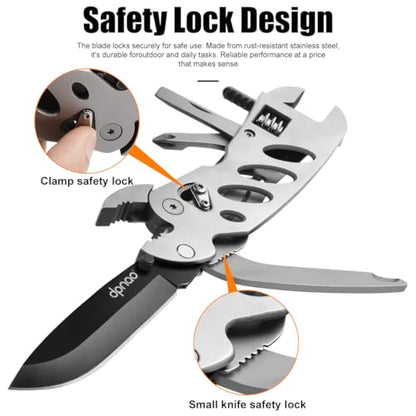 Multitool Wrench With 7 Tools/Pliers/Wire Cutter/Flat Screwdriver/Phillips Screwdriver/Portable Folding Multifunctional Adjustable Multi Purpose Stainless Steel Tool - color: Silver