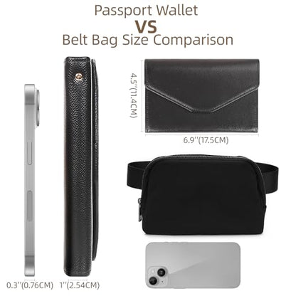 ZOPPEN Mulit-purpose Rfid Blocking Passport Holder Travel Wallet (Ver.4) Passport and Vaccine Card Holder ComboTri-fold Document Organizer Travel Essentials - color: #1 black