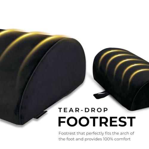 Friends of meditation Foot Rest for Office Chair | Foot Stool for Sofa | Ergonomic Foot Rest Under Table/Desk | Leg Resting Stool | Removable Cover | Black - color: Black