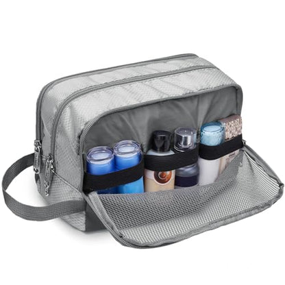 Toiletry Bag for Men Hanging Dopp Kit Water Resistant Shaving Bag Small Toiletry Bag for Traveling (Grey) - color: Grey