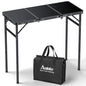 Anbte 3ft Tri-fold Camping Table Max 29.5", 3 Adjustable Heights Aluminum Folding Camping Table with Storage Bag, Lightweight, Portable Handle for Travel Outdoor Beach Picnic, 35" x 16", Black - size: 35.4“L x 16"W x 29.5H"