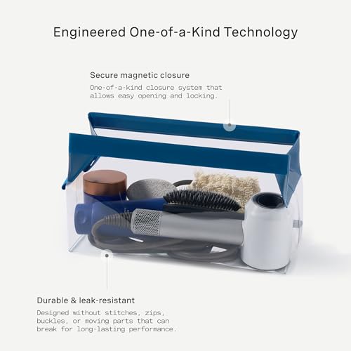 Cadence Parcel - Clear Kit with Magnetic Closure - Durable and Leak-Resistant Travel Toiletry Kit - Extra Large Cove Parcel - color: Cove, size: Extra Large