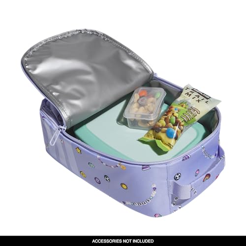 adidas Kids Santiago Lunch Bag – Insulated Cooler Lunchbox for Girls & Boys, 8L - color: Ditsy Floral Crystal Sky/White/4