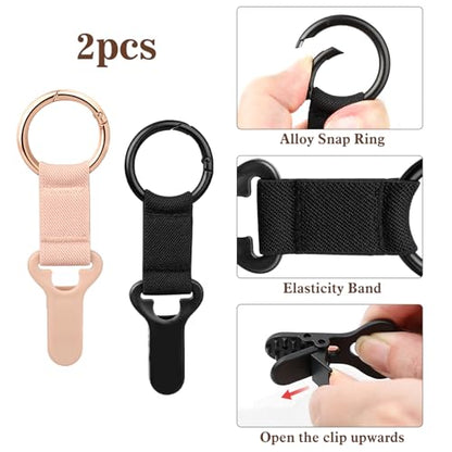 Niveaya Hat Clip for Travel on Bag - 2 Pack, Vacation Beach Cruise Essentials Accessory for Travel Handbag Backpack Luggage, Securely Hold to Keep Hat Shaped, Hands-Free, Black+Pink - color: Black + Pink