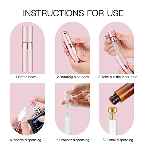 Tekson 8ml Travel Perfume Atomizer Refillable, Mini Cologne Spray Bottle Empty, Small Aftershave Portable Sprayer for Liquid Dispenser(Green) - color: BBCSG