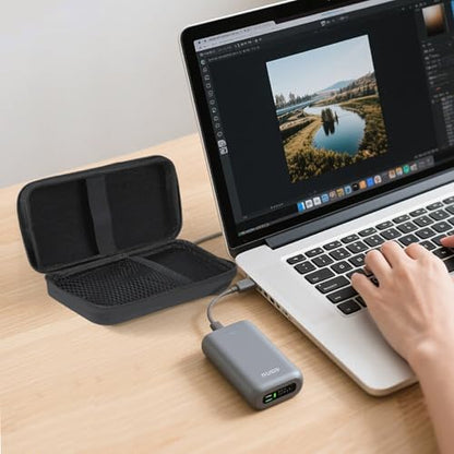 Zoyiancy Power Bank Case, Hard Cover Cable Storage Bag, Travel Shockproof Carrying Portable Eva Case for Power Cable Earbuds Power Bank - color: Black