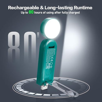 VAVOFO USB Rechargeable Book Light, Blue Light Blocking, Amber Light Clip On Bookmark Shaped Reading Light, Eye Care 6 LEDs Book Light for Bookworms Reading in Bed with 9 Lighting Modes (Dark Green) - color: Dark Green
