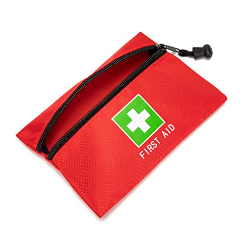 Red Emergency Bag - First Aid Travel Rescue Pouch for Car, Home, Office, Kitchen, Outdoors - Green Print (8.3x5.5, 4pcs) - style: 8.3x5.5inch 4pcs Green Print