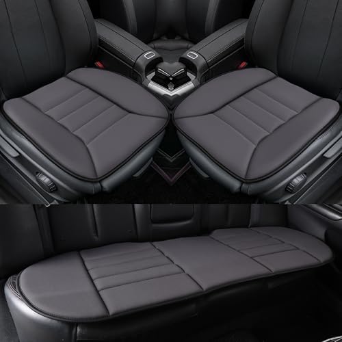 kingphenix 3-Piece Car Seat Cushion Set, 1.2inch Memory Foam Comfort, 2 Front Automotive Seat Cushions + Rear Bench Cushion, Non-Slip Bottom, Fits Sedan SUV Truck Van, Car & Office Chair, Dark Grey - color: Dark Grey, size: Full Set (2 Front + 1 Rear Benc