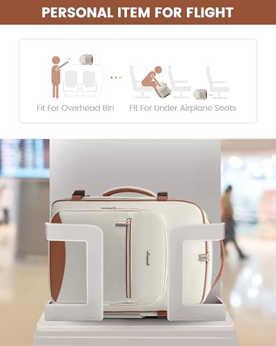 LOVEVOOK Travel Backpack for Women & Men 40L,Airline Approved Carry On Backpack Travel Essentials,TSA Carry on Luggage,Waterproof Personal Item Travel Bag,Suitcase with 3 Packing Cubes,Beige-Brown - color: Beige-brown, size: Large-40L-4Pcs