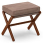 BAMBOOHOMIE Foldable Foot Stool Ottoman, Modern Foot Rest with Bamboo X Legs & Thick Foam Cushion, Folding Foot Stools Small Padded for Bedroom Living Room, Footstool for Chair Couch (Brown - Brown) - color: Brown - Brown