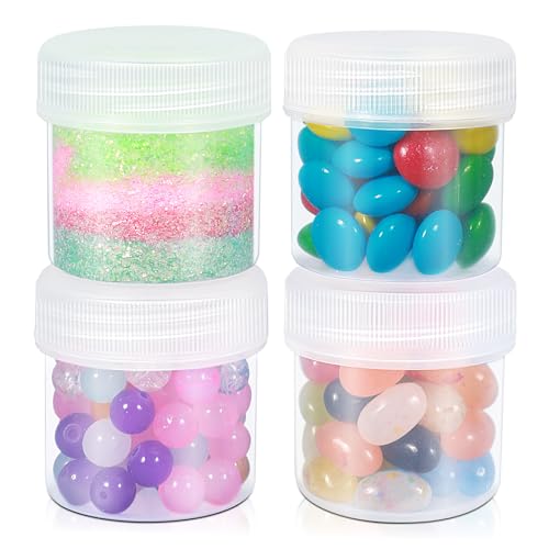 TSA Approved Wide Mouth Travel Size Containers, PP Clear & White Leak Proof Travel Plastic Jars with Lids for Creams Lotion Cosmetic, Jewelry Beads, Sample, Small Items Storage (1 oz, 8 Pcs) - color: Clear + White, size: 1 oz