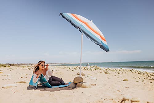 PICNIC TIME Beachcomber Portable Beach Mat - Soft Beach Lounger - Backpack Beach Chair & Tote, (Horizon Blue) - color: Horizon Blue