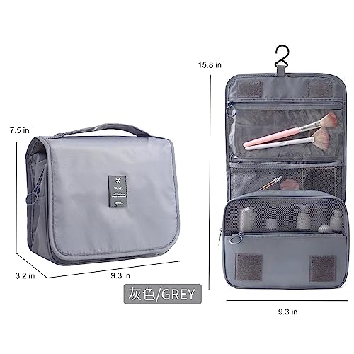 Travel Toiletry Bag for Women, Hanging Toiletry Bag with Multi-Pockets, Toiletry Bag for Traveling Easy Clean, Travel Organizer Bag Gray - color: Gray