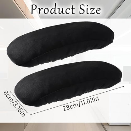2 Pcs Office Chair Armrest Covers, Stretchable Armrest Protectors, Removable Arm Rest Covering, Washable Office Seat Hand Rest Protector for Computer Chair, Black