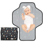 Baby Portable Changing Pad Travel - Waterproof Compact Diaper Changing Mat with Built-in Pillow - Lightweight & Foldable Baby Diaper Changer, Newborn Shower Gifts - color: Black-Woods