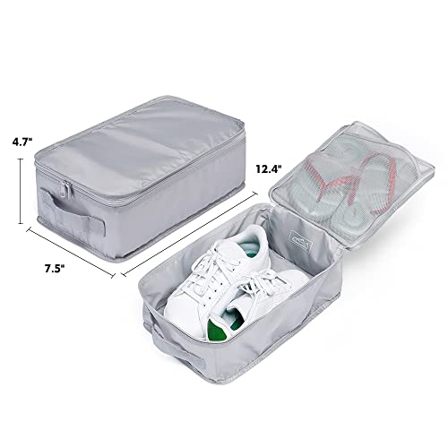 Travel Shoe Bags, Foldable Waterproof Shoe Pouches Organizer-Double Layer (8 Grey Shoe Bags) - color: Grey, size: 8 Packs