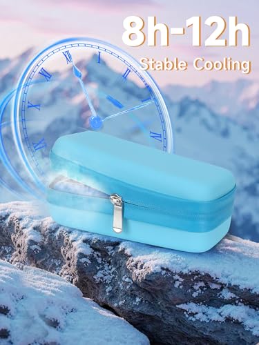 YOUSHARES Insulin Vial Cooler Travel Case - TSA Approved Diabetes Carrying Bag Keep Medicine Cool, Peptide Medication Organizer Small Bottle Protector, Refrigerated Pack with Protective Ice Brick - color: 01 Light Blue