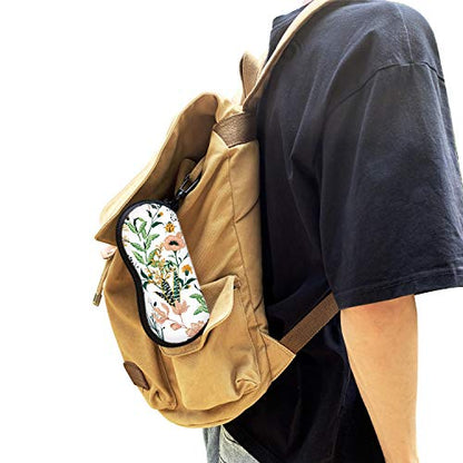 Sunglasses Soft Case with Carabiner Ultra Light Neoprene Zipper Glasses Case - color: Yellow Cactus