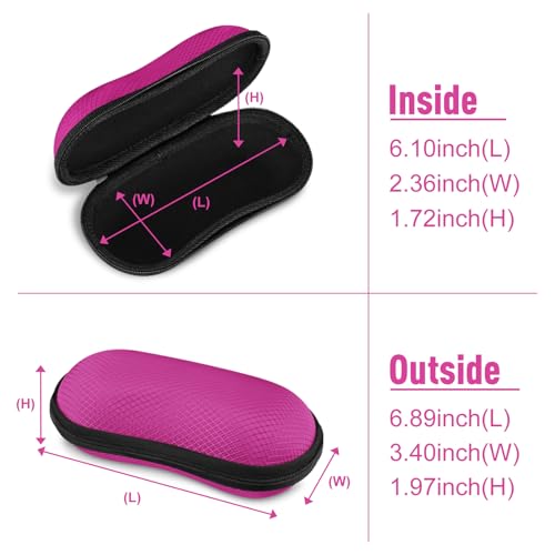 FINTIE Sunglasses Case, Hard EVA Shell Shockproof Sport Glasses Case with Metal Carabiner Travel Zipper Eyeglasses Holder - color: Magenta