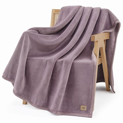 UGG Coco Throw Blanket – Soft & Cozy Fleece Blanket for Couch, Bed & Sofa, Perfect for Home Decor, House Warming Gifts or Luxurious Birthday Gifts for Women, 50" x 70", Purple Shadow - color: Purple