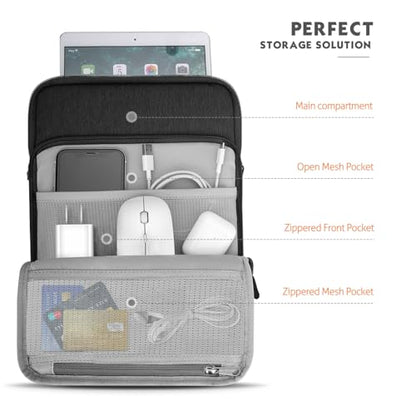 MoKo 8-9 Inch Tablet Sleeve Bag Carrying Case with Storage Pockets Fits New iPad mini (A17 Pro) 8.3" 2024, iPad mini 6/5/4/3/2/1th 8.3"/7.9" 2021-2012, Galaxy Tab A7 Lite 8.7" 2021, Black & Gray - color: Black & Gray, size: 8-9 inch