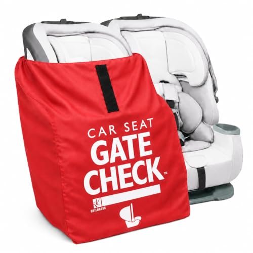 J.L. Childress Gate Check Travel Bag for Car Seats - Car Seat Travel Bag for Airplane, Fits All Baby & Infant Carriers, Airport Accessories for Gate Check, Flying Essentials, AirTag Compatible - Red - color: Red, style: Original