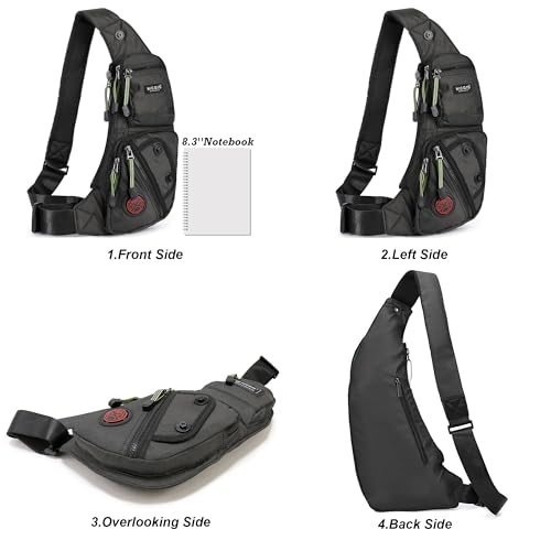 NICGID Sling Bag Chest Shoulder Backpack Crossbody Bags Casual Daypack for Men Women - color: Black