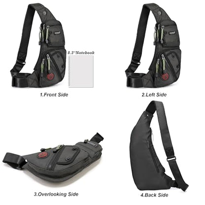 NICGID Sling Bag Chest Shoulder Backpack Crossbody Bags Casual Daypack for Men Women - color: Dark Green