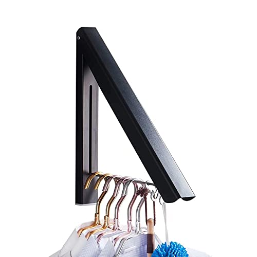 IN VACUUM Clothes Drying Rack, Laundry Racks for Drying Clothes, Wall Mounted Retractable Clothes Hanger for Laundry Room, Garage, Indoor & Outdoor Use, Aluminum (1 Racks, Black) - color: 1 Rack Black