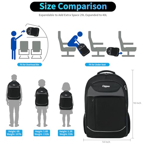 Business Travel Laptop Backpack, Anti Theft Durable Backpack with USB Port & organizer, Water Resistant Bag for Men & Women Fits 17.3 Inch Laptop and Tablet - Black - size: Medium