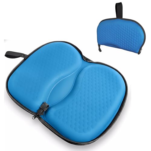 Foldable Seat Cushion for Travel, Honeycomb Gel Seat Cushion with Zipper & Handle, Portable Honeycomb Gel Cushion for Fatigue Relief, Ventilative Butt Pillow 15.8 x 13.3 x 1.4 Inches (1 in Blue) - color: 1 in Blue