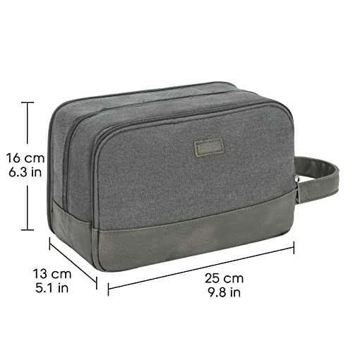 WANDF Travel Toiletry Bag for Men Large Toiletries Shaving Bag Water Resistant Hanging Dopp Kit Travel Accessories Bag for Women Men (Grey) - color: Grey