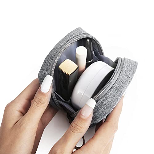 Hekyip Mini Cosmetic Bag, Travel Makeup Pouch, Portable Waterproof Cosmetic Pouch for Girls Women, Mini (Mini Gray) - color: Mini Gray