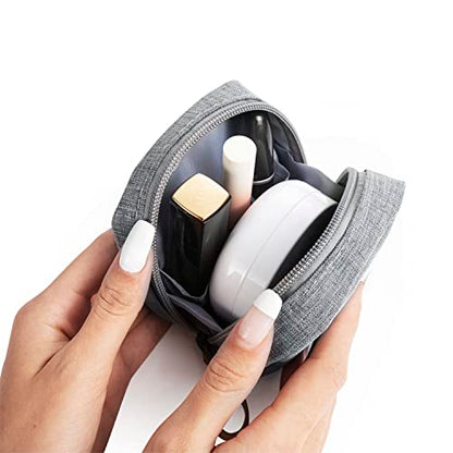 Hekyip Mini Cosmetic Bag, Travel Makeup Pouch, Portable Waterproof Cosmetic Pouch for Girls Women, Mini (Mini Gray) - color: Mini Gray