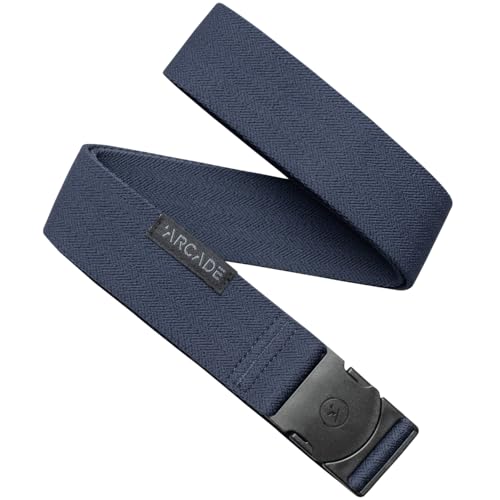 Arcade The Original Unisex Adventure Belt, Heavy Duty Elastic Webbing, Non-Metal Travel Friendly Buckle - color: Navy