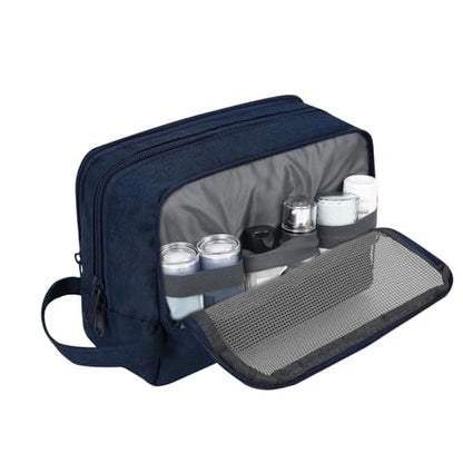 Toiletry Bag for Men Hanging Dopp Kit Water Resistant Shaving Bag Small Toiletry Bag for Traveling (Denim Pure Navy Blue) - color: Denim Pure Navy Blue