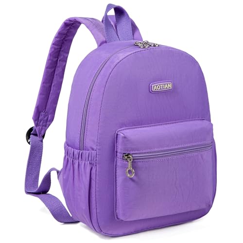 AOTIAN Mini Lightweight 11.8 Inch Backpack Durable Travel Hiking Women and Girls Small Daypack, 7 Liters Light Violet Purple - color: Light Violet Purple