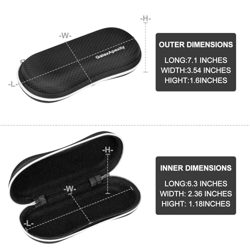 GalaxApexity Sunglasses Case, Hard EVA Shell Shockproof Sport Glasses Case,Travel Zipper Eyeglasses Holder