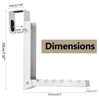 Uenhoy Foldable Over The Door Hanger Hooks for Clothes, Collapsible Folding Over The Door Drying Rack for Laundry Dorm Bedroom, Portable Clothing Coat Rack Overdoor Hanger, White