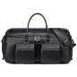 Leather Duffle Bags for Men, Vessgra 2 in 1 Suit Bag Travel 56L Duffel Bags for Traveling PU Leather Garment Bag with Shoe Compartment,Travel Carry on Bag, Weekender Bussiness Wedding,Black - color: Black