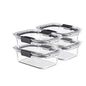 Rubbermaid Brilliance Glass Food Storage Containers, 3.2 Cup, Set of 4, BPA-Free, Leak-Proof, Clear - size: 3.2 Cup (8-Piece)