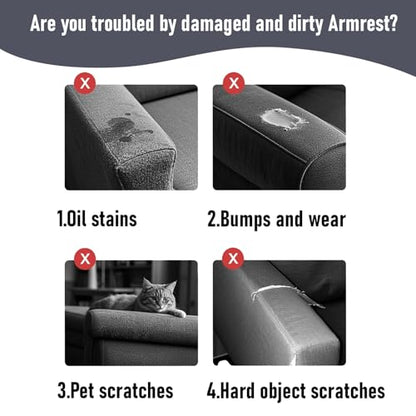 Yoovat Couch Arm Covers Sofa Arm Cover armrest Covers for Sofa Couch Armrest Cover Chair Arm Cover Set of 2 (Texture-Brown,Large (Set of 2)) - color: Texture-brown, size: Large (Set of 2)