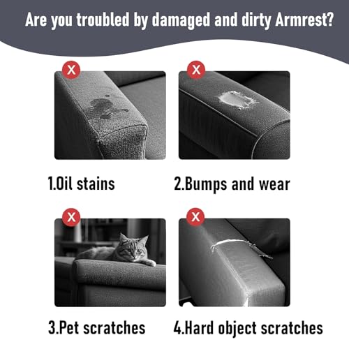 Yoovat Couch Arm Covers Sofa Arm Cover armrest Covers for Sofa Couch Armrest Cover Chair Arm Cover Set of 2 (Texture-Sea Blue,Large (Set of 2)) - color: Texture-sea Blue, size: Large (Set of 2)