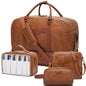 Wogarl Weekender Bag for Women Men Large Overnight Bag Travel Duffel Bag with Shoe Compartment Toiletry Satchel Bag Carry On Bag Fit 21" Laptop - color: Light Brown