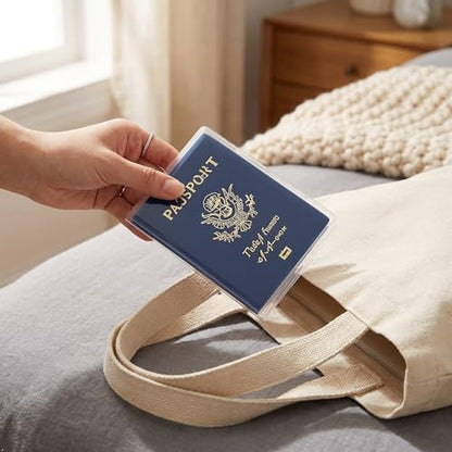 5 Pack Clear Transparent Passport Cover Holder Case Organizer ID Card Travel Protector PVC Material Waterproof (Clear x5) - color: Clear x 5