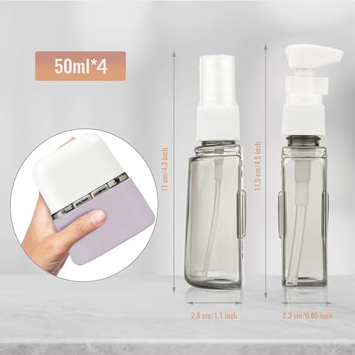 Bpluma Travel Bottles, Leak Proof Containers For Toiletries TSA Approved Airplane Accessories Kits For Liquid With Labels - color: Pack of 4 - Purple