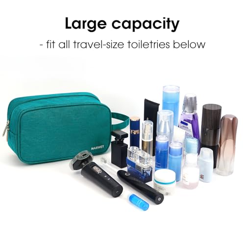Narwey Travel Toiletry Bag for Women Traveling Dopp Kit Men Travel Bag for Toiletries Cosmetic Bag Makeup Bag Medicine Bag for Traveling (Teal) - color: A-Teal