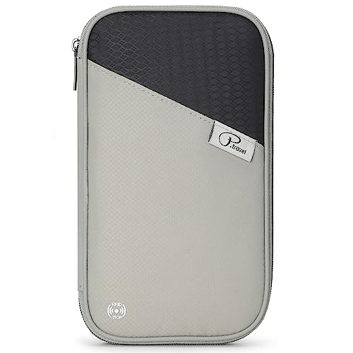 VanFn RFID Travel Passport Wallet, Family Passport Holder, Trip Document Organizer P.Travel Series - color: Grey